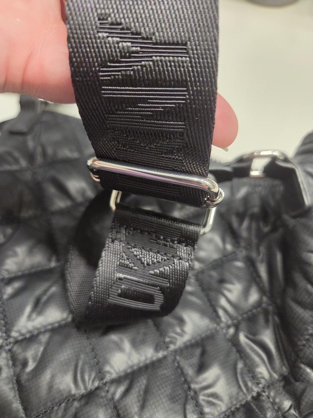 DKNY Quilted Nylon Crossbody Tote in Black - Picture 4 of 9